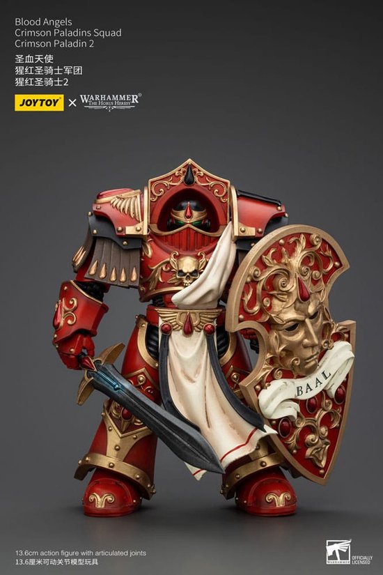 Figurine articulée Crimson Paladin 2 de 14 cm, Warhammer The Horus Heresy, échelle Joy Toy, Blood Angels