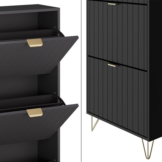 Schoenenbank Eliza Viking Eik 100 x 98.5 cm met 6 compartimenten Vicco | Viking Eik | Schoenbank | 406673151247806