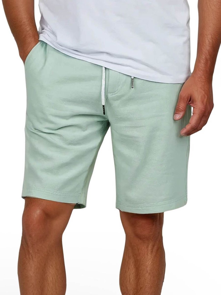 riverso Heren Short RIVOliver regular/straight Groen L Volwassenen Linnen Korte Broek / Zomershorts