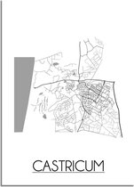 DesignClaud Castricum Plattegrond poster - A2 + fotolijst zwart (42x59,4cm)