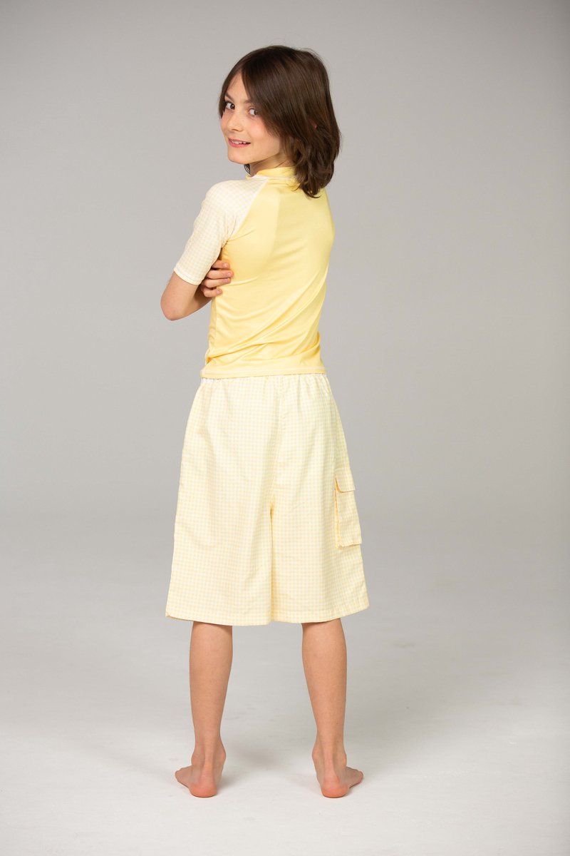 Ducksday - Zwemshort voor jongen - boardshort - UPF50+ - Surf - Lemonade - Lichtgeel - 134/140 — afbeelding 4