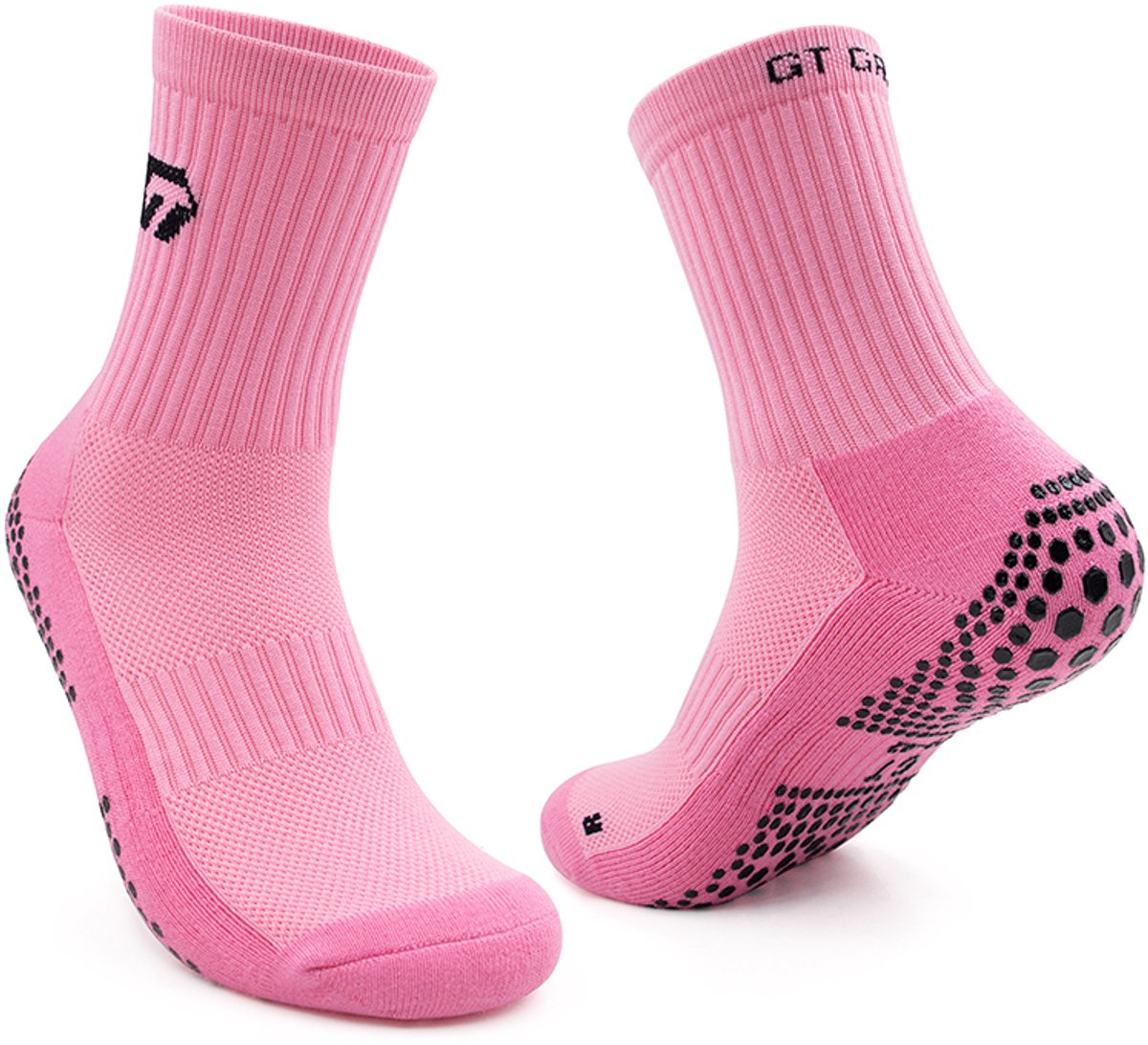 GT GRIP Socks - Gripsokken - Premium - 1 paar - Roze - Sportsokken - Voetbal gripsokken - Basket gripsokken - Padelsokken - Maat 43-47