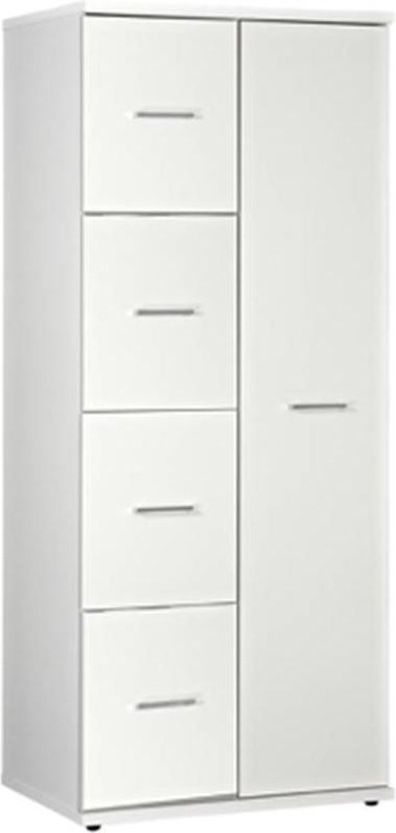 Kledingkast 1 Deur + 4 deuren - 200 x 83 x 58cm - Wit - Budel