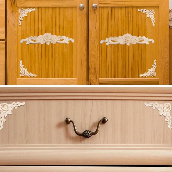 Zasvec Houten ornamenten voor meubels, 4 stuks, houten Zasvec Houten ornamenten voor meubels, 4 stuks, houten