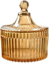 Clayre & Eef Pot de stockage Ø 10x12 cm Jaune Verre