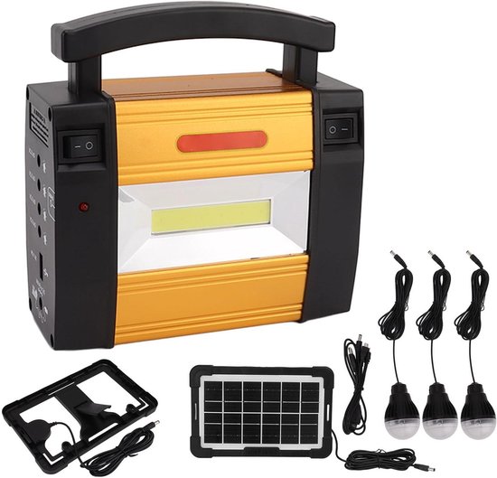 Lámpara de Trabajo Solar LED de 100W, 288 LED, Batería Recargable de 1200mAh, IP