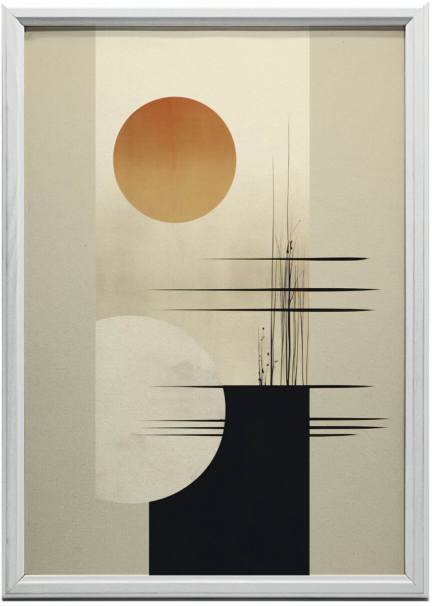 Poster Voor Muur In Een Gouden Lijst Minimalisme En Natuur 30X40 Cm
