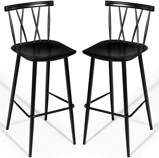 COSTWAY Barkruk voor buiten, set van 2, inklapbare barstoelen met