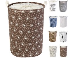 LessMo 19,7 inch wasmand met trekkoord, opbergsorteerder, pop-up wasmand opvouwbaar, waterdicht rond katoenen linnen voor slaapkameropslag babykleding speelgoed