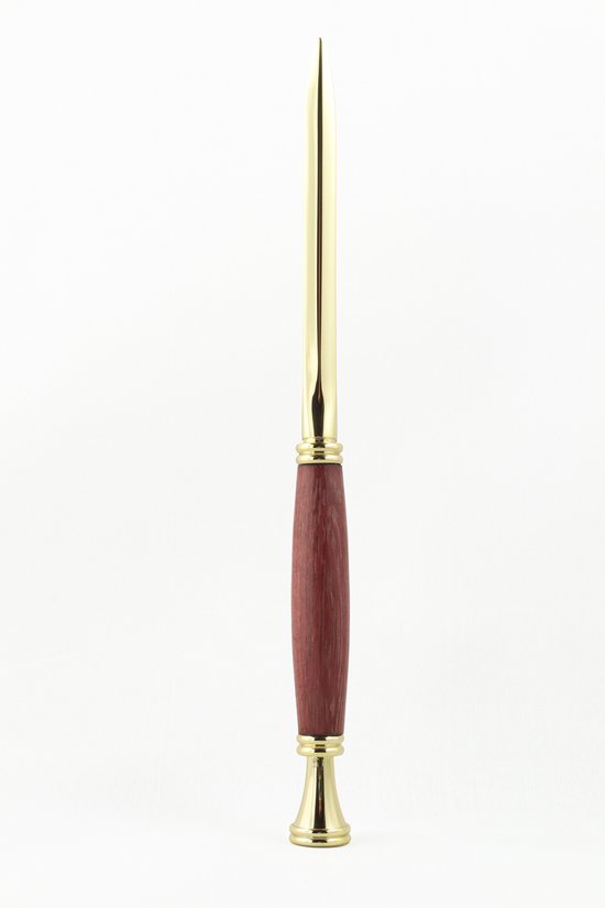 Foto: Stb luxe brievenopener handgemaakt 24 karaats verguld en purperhart hout made in holland