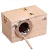 Bol.com Houten Medium Vogelhuis Nestkast – Geschikt Voor Fokken en Rust – Decoratief Nest voor Papegaaien en Kleine Vogels – Vog... aanbieding