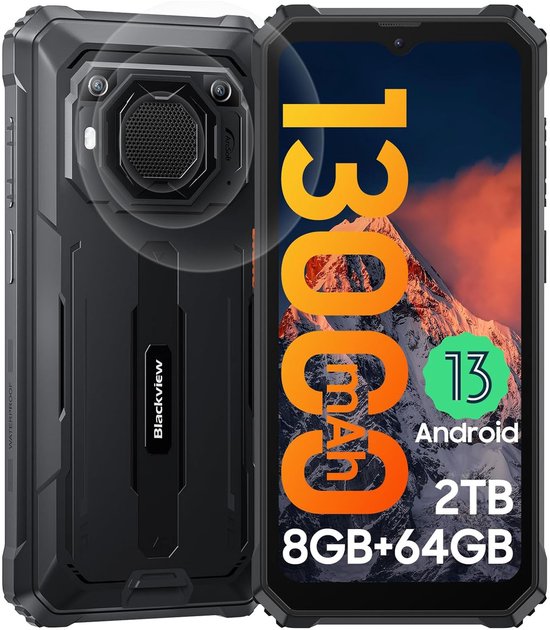 Blackview BV6200 4GB/64GB 6,56" Android 13 13000mAh Batterij 18W NFC - Zwart