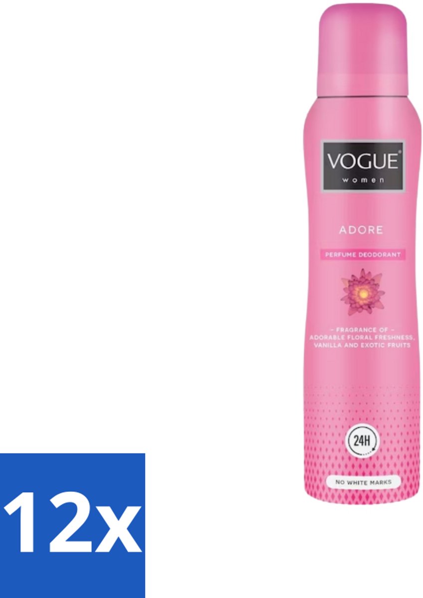 Vogue Adore Parfum Deodorant 150 ml - Voordeelverpakking - 12 stuks