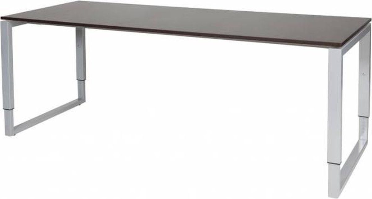 Schaffenburg Verstelbaar Bureau - Domino Plus 200x80 logan - alu frame Aluminium (RAL9006)/Logan eiken