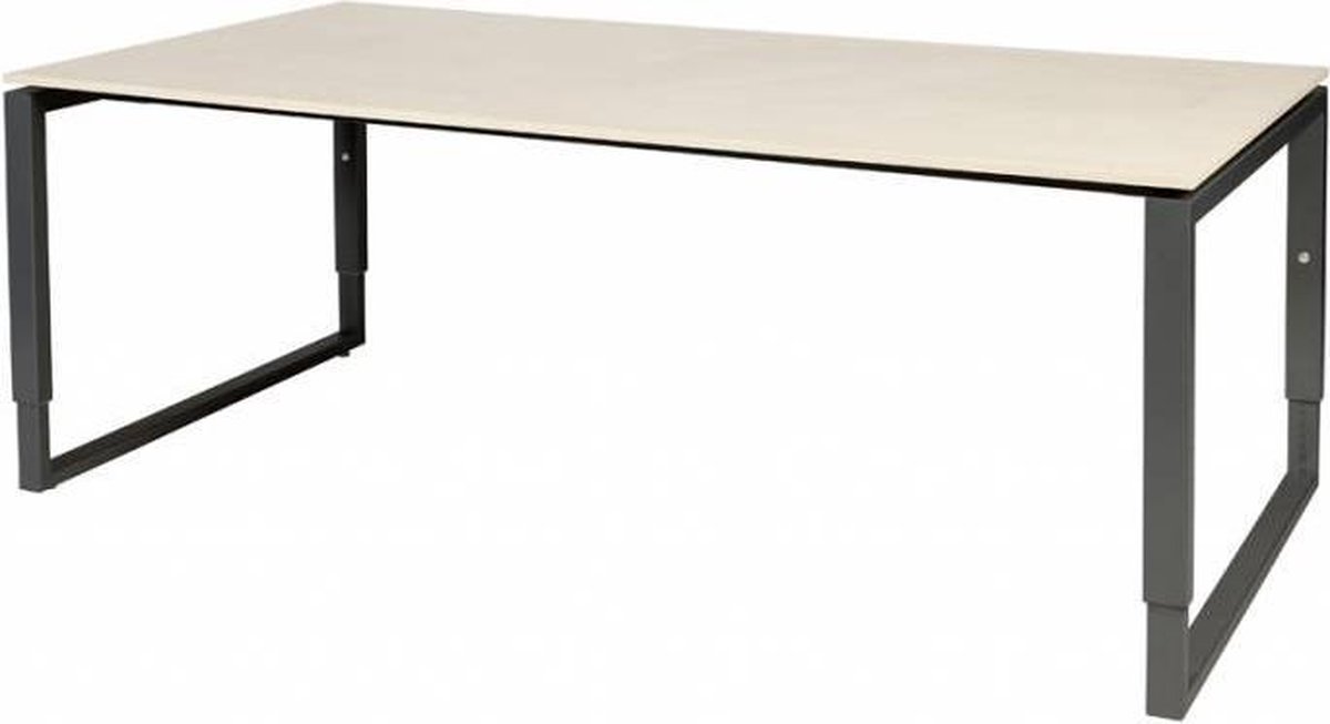 Schaffenburg Vergadertafel - Verstelbaar - 200x100 Eiken - zwart frame Zwart (RAL9005)/Lindberg eiken
