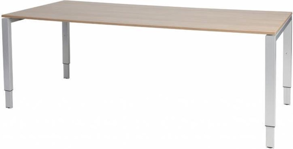 Schaffenburg Verstelbaar Bureau - Domino 200x90 Havana Kersen - alu frame Aluminium (RAL9006)/Havanna