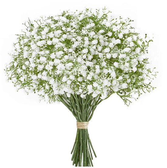 Gipskruid Kunstbloemen - Baby's Breath - 65 cm lang - Nepbloemen voor Bruiloft, Feest & Huisdecoratie - Bruidsboeket Kunstbloemen - Bloemstuk met Kunstbloemen - Plastiek Bloemstuk