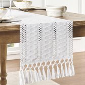 Chemin De Table Blanc 33x183 Cm LLCUTESHOP - Broderie Florale, Polyester Doux - Décoration De Table Style Pastoral Pour Maison, Fêtes, Mariages