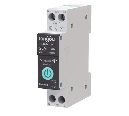 SMPAA Digitale Eenfasige Energiemetertester Tuya Met Meet WIFI Slimme Stroomonderbreker 1p 63a Din Rail For Smart Home Wireless Remote Control Switch By App Digitale Eenfasige Energiemetertester