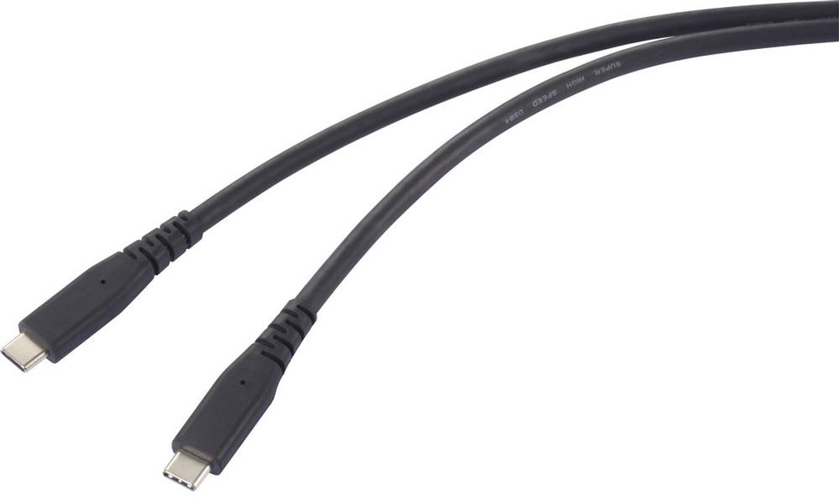 Renkforce RF-6662040 USB-C-kabel USB 4.0 USB-C 1.00 m Zwart TPE-mantel
