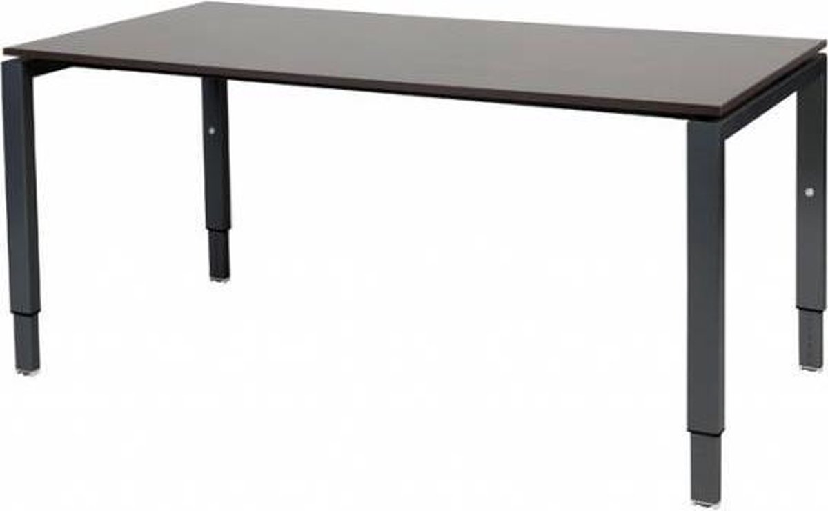 Schaffenburg Verstelbaar Bureau - Domino 160x90 logan - zwart frame Zwart (RAL9005)/Logan eiken