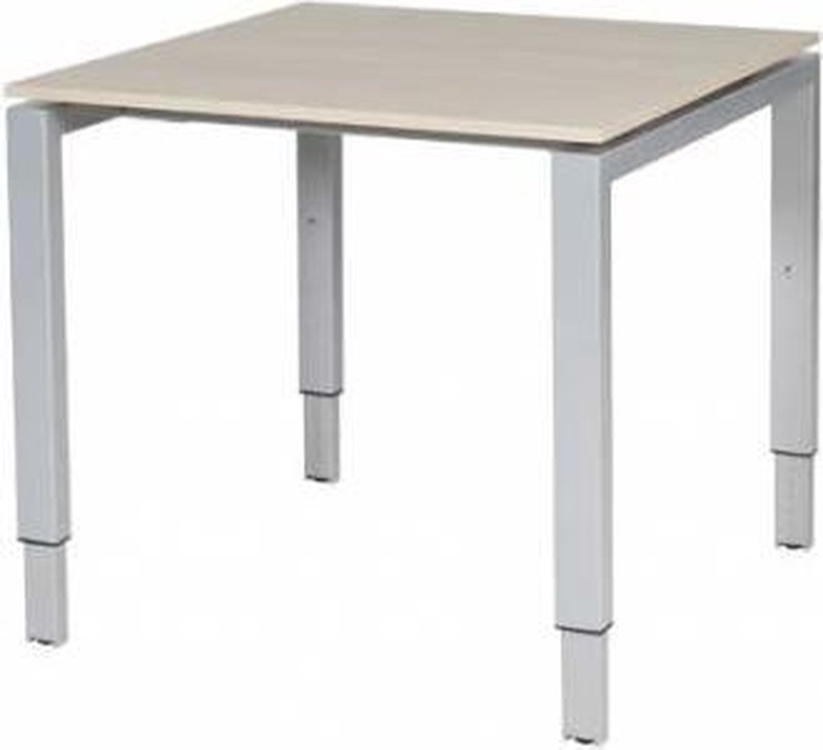 Verstelbaar Bureau - Domino 80x80 Eiken - alu frame