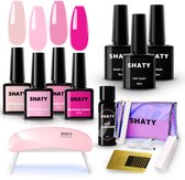 SHATY® BIAB Starter Pakket – Roze Builder Gel & Gelnagellak Set – Inclusief 36W UV/LED Nagellamp, Nail Cleanser, Builder in a Bottle & Instructievideo