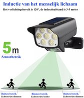 Peak - LED solar schijnwerper - IP65 - Met bewegingssensor + schemersensor - wit-solar buitenlamp bewegingssensor-solar wandlamp buiten-solar tuinverlichting