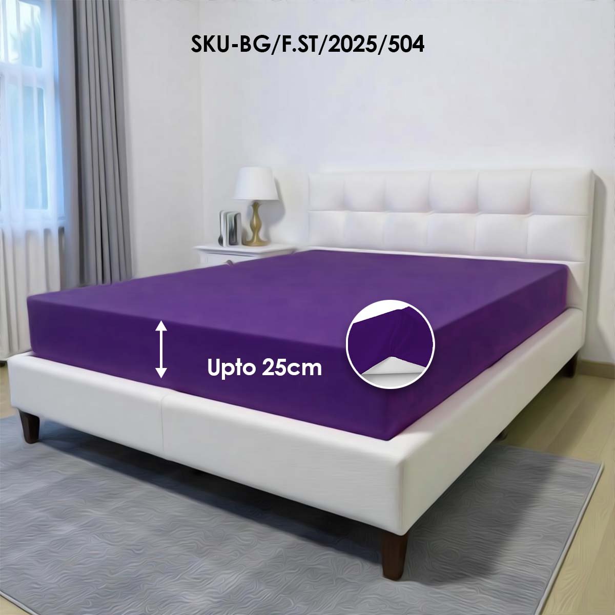Bed Glow & Apparel - Hoeslaken - 160*200 cm - 25cm Matrashoogte - Rondom Elastiek - donker paars