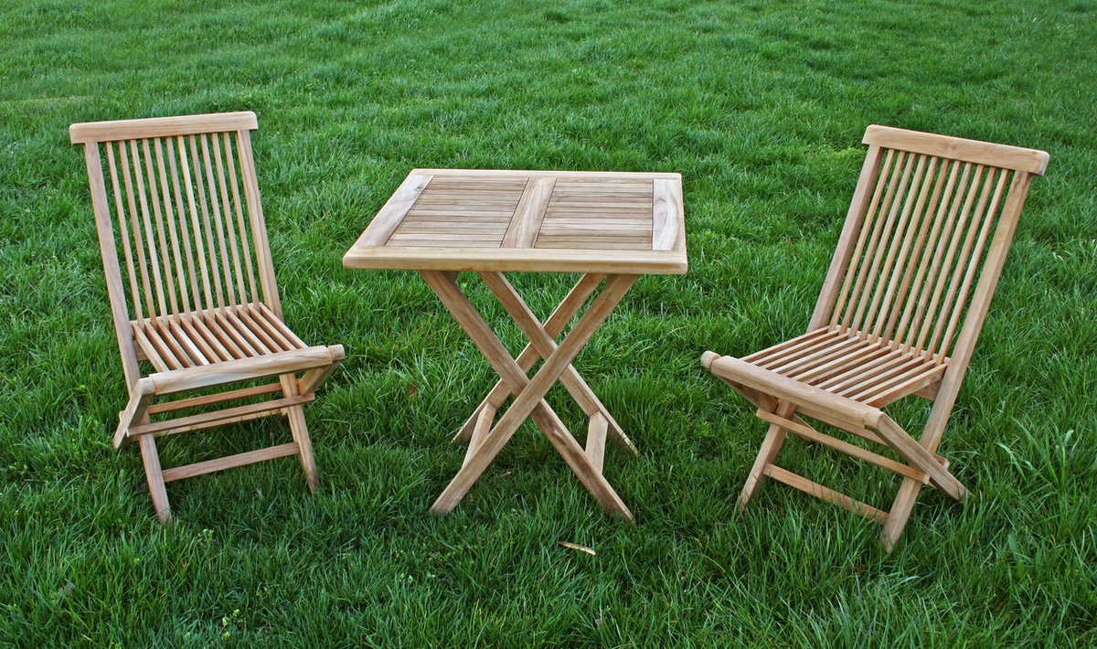 Teak Klaptafel Vierkant 70x70cm AB Grade Teakhout FSC