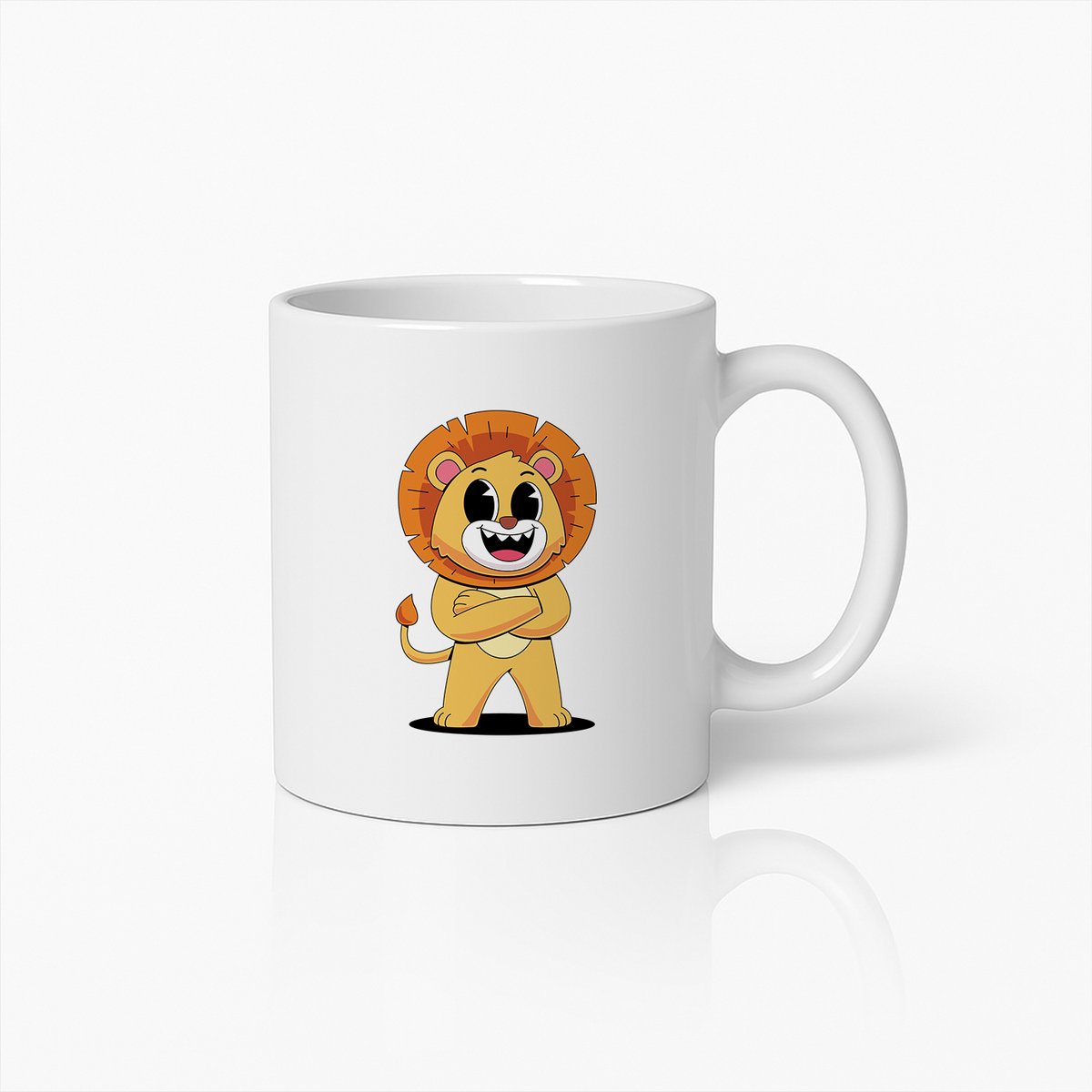 Schattige Cartoon Leeuw Beker – Leuke & Stoere Koffiemok voor Kinderen & Dierenliefhebbers – 330ml Keramisch Cadeau