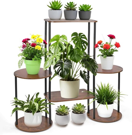 Industrieel wandrek - industriële planken - ijzer - plantenrek - muur decoratie
