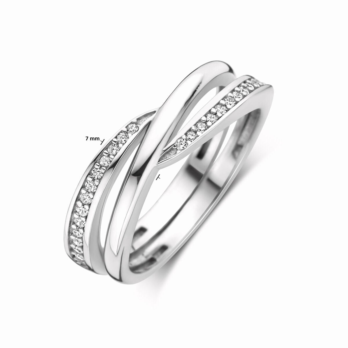 Zilveren Gerhodineerde Ring Zirkonia 1340783