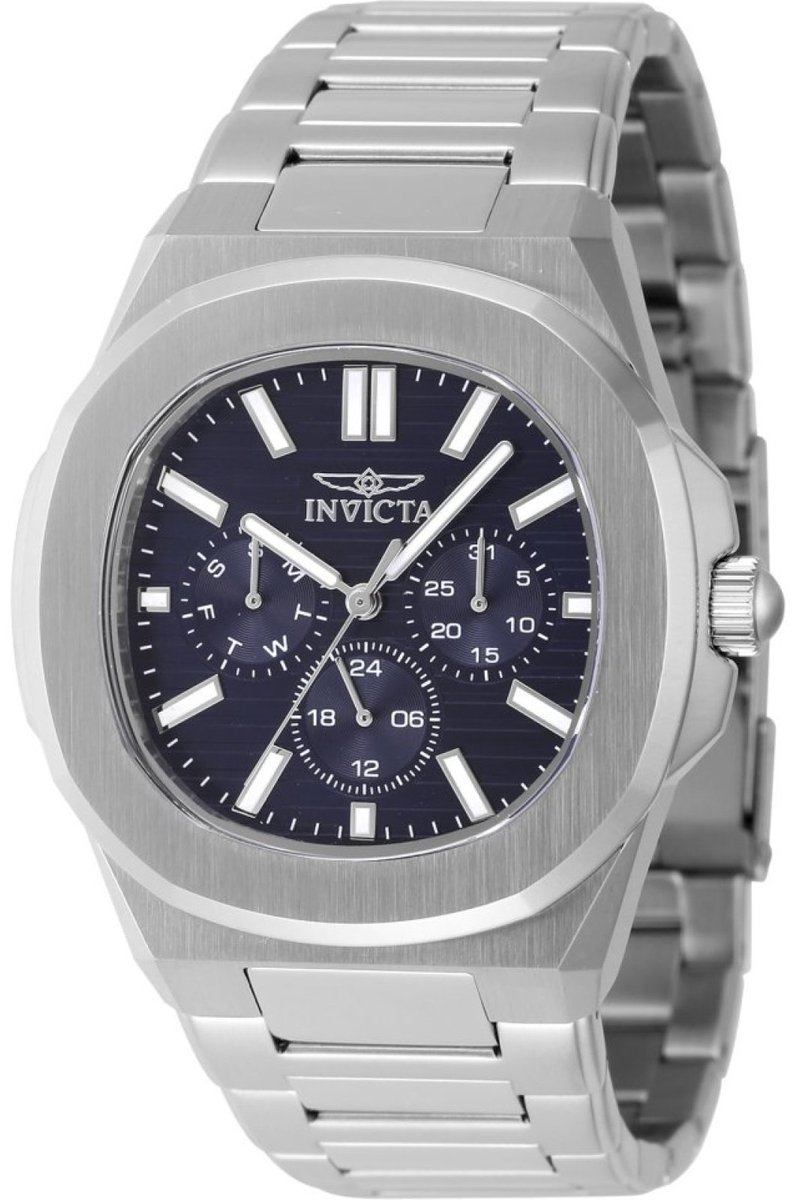 Invicta Speedway 48326 Heren Horloge - Waterdicht - Analoog - Quartz Uurwerk - Roestvrij Staal met blauwe Wijzerplaat - 41mm