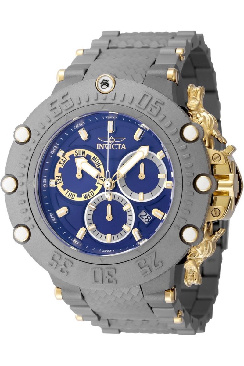 Invicta Subaqua 48193 Heren Horloge - Waterdicht - Analoog - Quartz Uurwerk - Roestvrij Staal met blauwe Wijzerplaat - 52mm