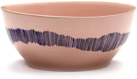 Set de 4 Kom Serax Feast By Ottolenghi Ø16, rayures Pink et Blue