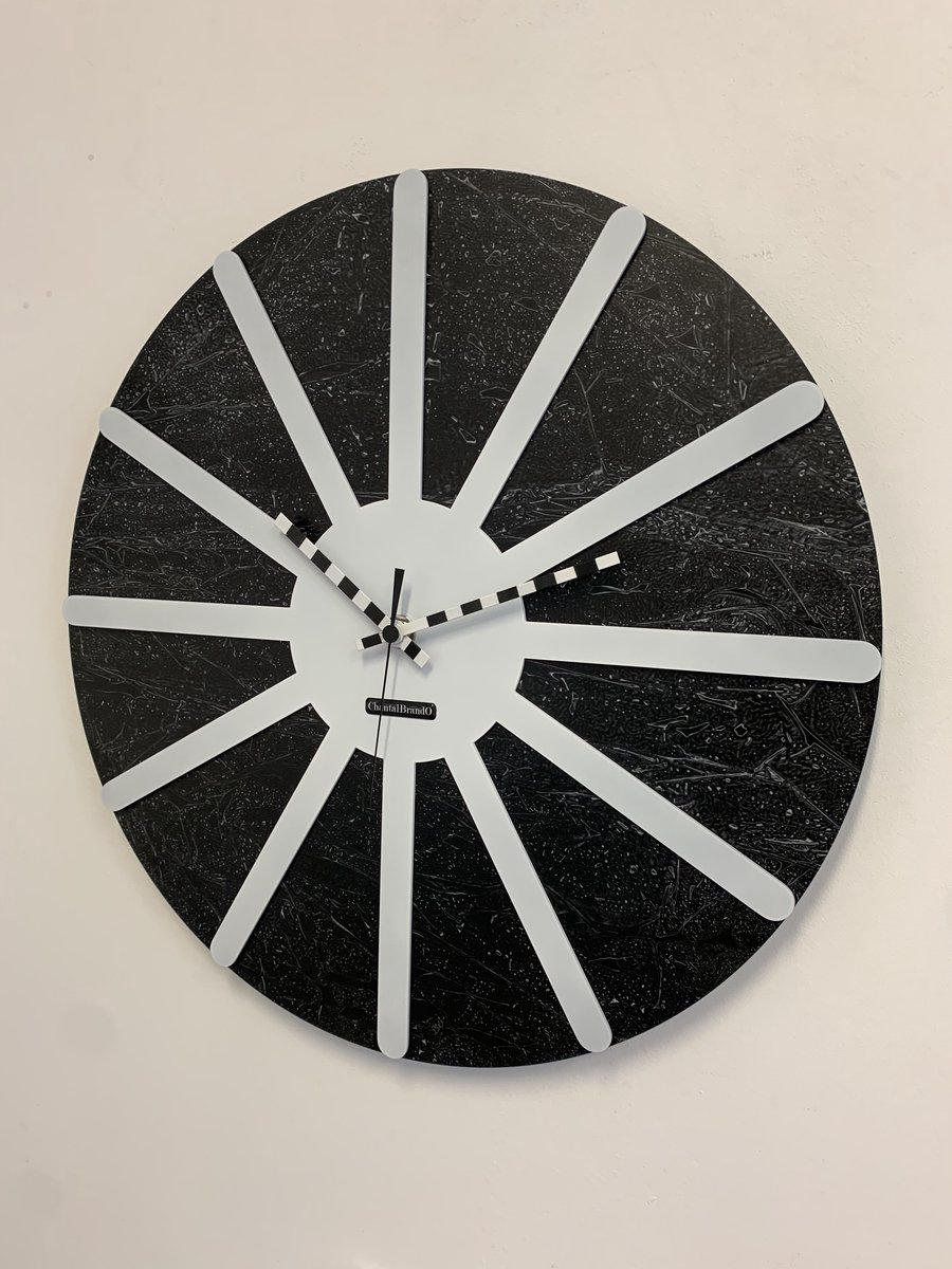 MOSA CLOCK Wandklok BLACK & WHITE STAR XL Modern Industrieel Design