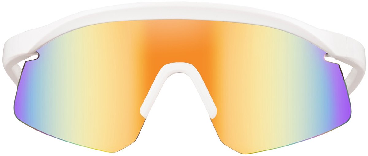 LUCCIO Sportswear - Sportbril – UV400 Bescherming – Wit Frame – Regenboog Lens – Unisex