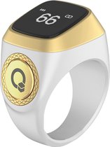 Smart Tasbih Ring für das Gebet, 20/22 mm wiederaufladbarer digitaler Zikir-Zähler mit LED-Display, Bluetooth 5.1, Gebetsruf-Alarm & Gebetserinnerung für muslimische Männer und Frauen(Schwarz