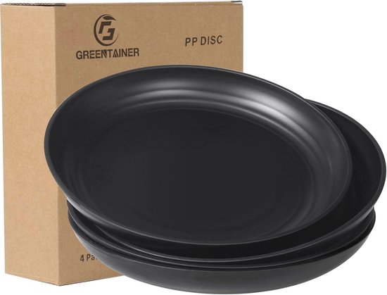 Mepal Silueta Ontbijtbord, 4 stuks, vaatwasmachine- en magnetronbestendig, kunststof borden, dinerborden, servies, 23 cm, saliegroen (Nordic Sage