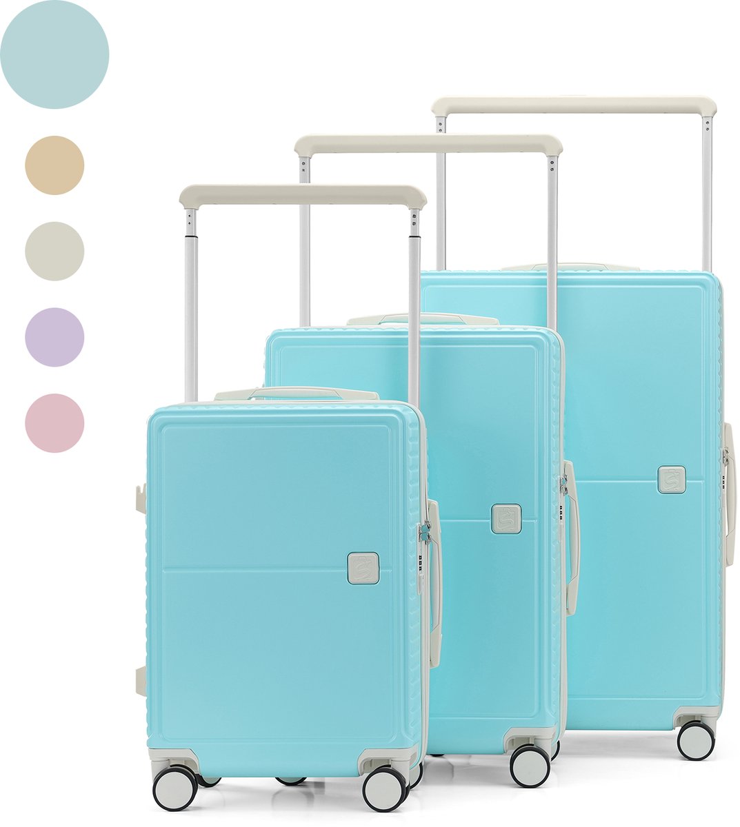 WITTCHEN GROOVE Line lijn Grote koffer Lichte bagage Reiskoffer Harde bagage ABS Cijferslot Telescopisch handvat 4 zwenkwielen Maat LMarine KLM/Transavia/easyJet/Corendon Dutch Airlines