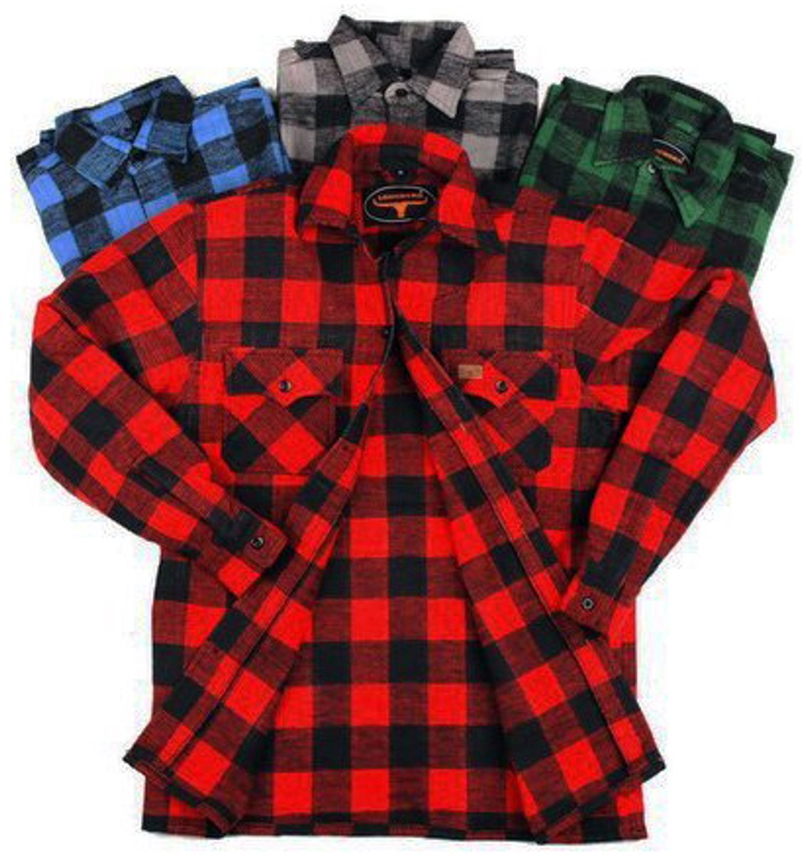 Houthakkershemd Houthakkers Overhemd Houthakkersblouse 100% Katoen Rood/Zwart Maat 2XL