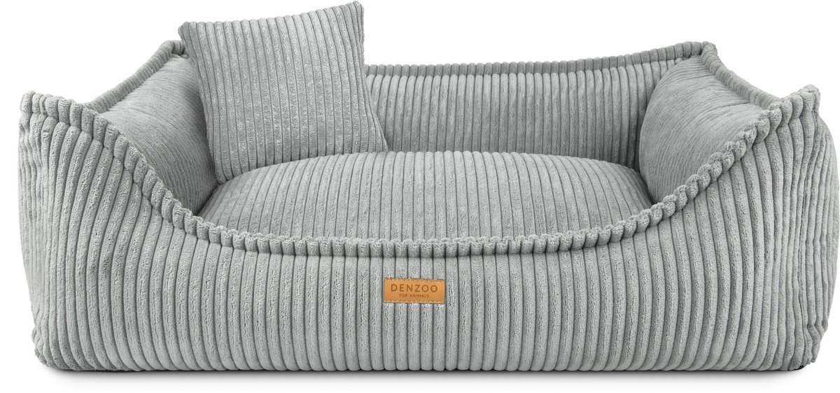 Denzoo Hondenmand Milano | Hondenbed | Hondensofa | Waterafstotend | Afneembare hoes | Orthopedisch Traagschuim | Grey | XXL (L120xB90xH27cm)