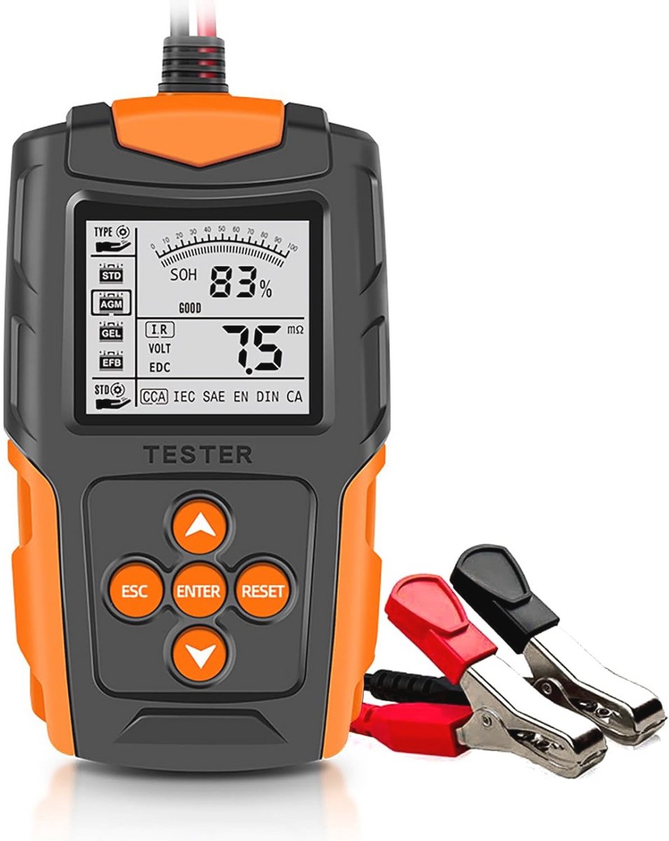 Accutester voor 12V en 24V - Geschikt voor auto's, vrachtwagens, ATV's, SUV's en boten