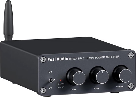 Fosi Audio BT20A - Versterker Stereo HiFi - Bluetooth 5.0 - 100 W x2
