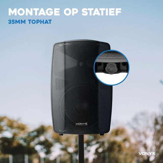Vonyx VSP200 Portable speaker - Met 2 microfoons, beschermhoes en statief - Bluetooth - 200W van Merkloos — afbeelding 2