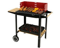 Cheqo® Houtskoolbarbecue op Wielen - BBQ Verrijdbaar - Houtskool Barbecue - Staal - Mobiele BBQ voor Buiten - Ideaal voor Tuin en Camping