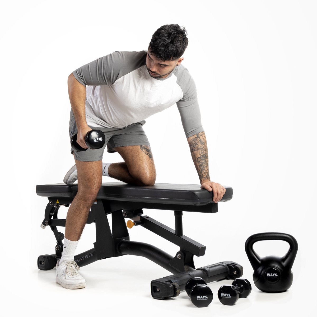 WAYS. Fitness - Dumbbells - 2 x 3 KG - Vinyl - Krachttraining & Home Gym - Zwart – foto 4