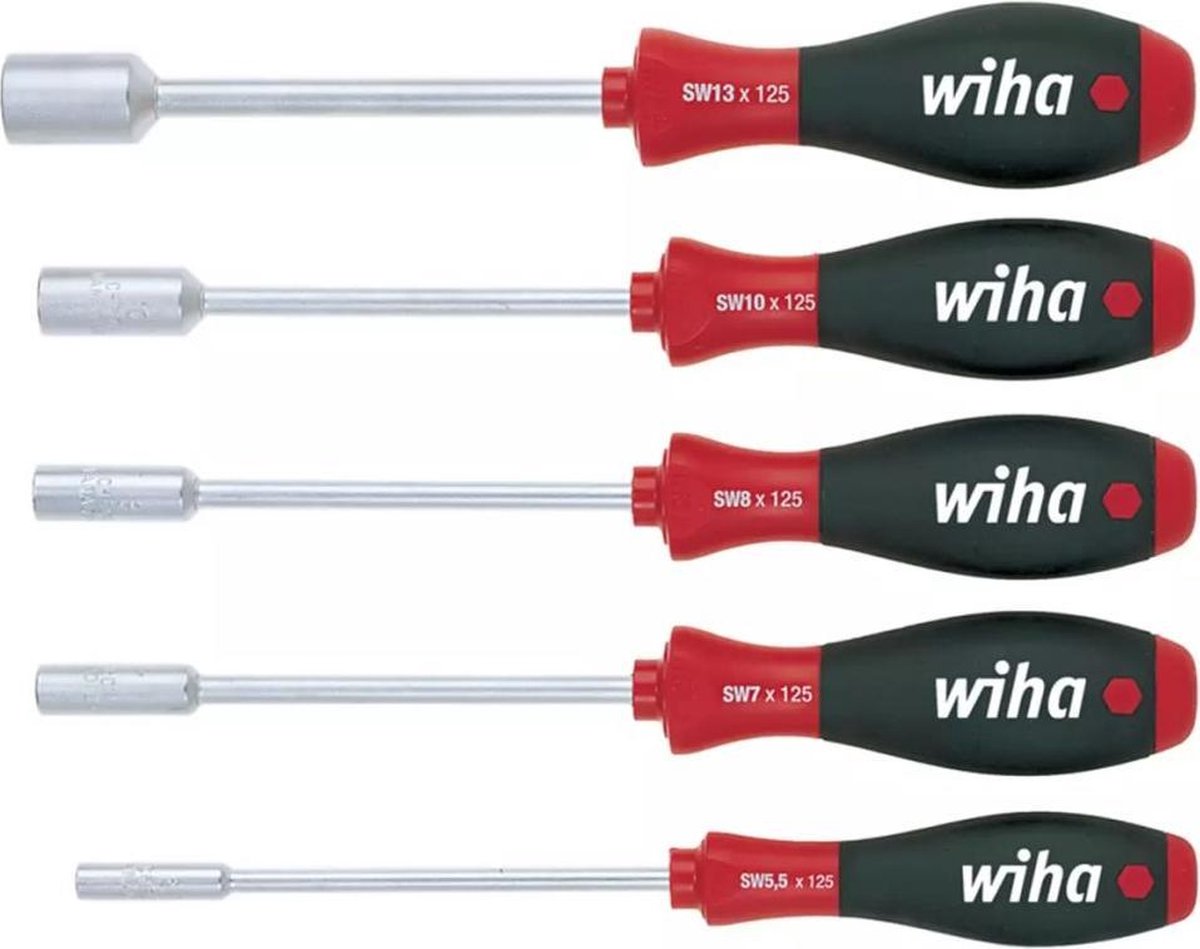 Wiha Zeskantdopsleutelset - 5-delig - Schacht: chroom-vanadiumstaal - Doorgehard - Mat verchroomd