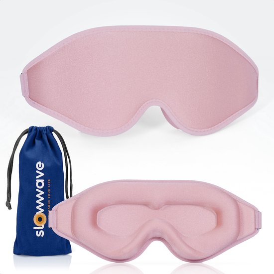 Slaapmasker voor zijslaper, zijden slaapmasker met elastische band